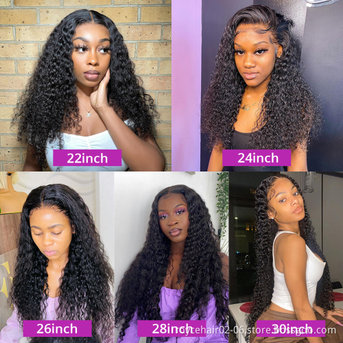 Top Quality Raw Brazilian Human Hair Wig Wholesale Thick Curly Hair Extension Glueless Pre Plucked Transparent Full Lace Wig